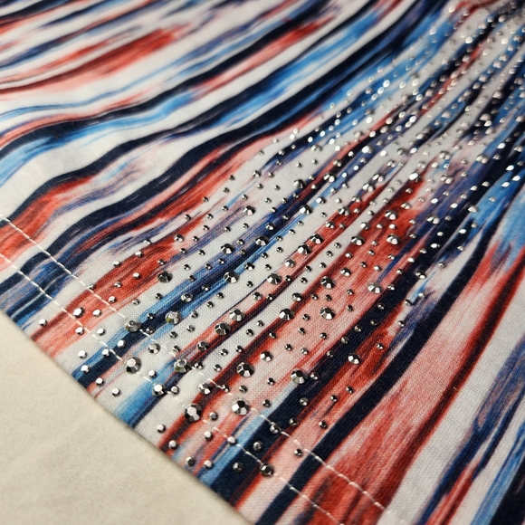 Gloria Vanderbilt Blue and White Sleeveless Tank Top - Picture 7 of 10